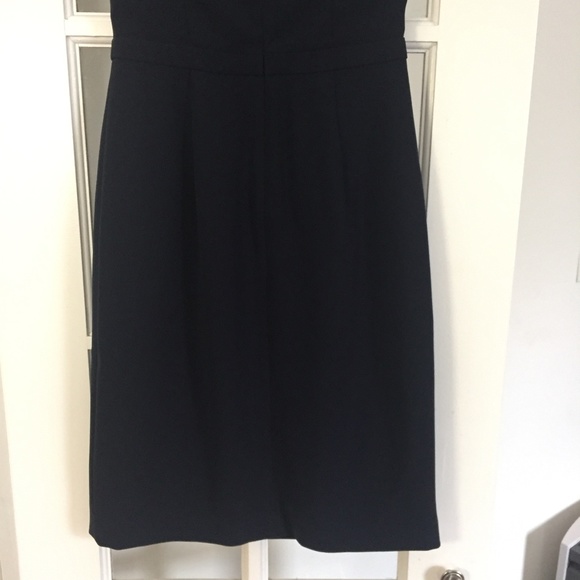 NWT - J.Crew Scallop Hem Faux Wrap Crepe Dress Navy Blue - Size : 00 - Picture 8 of 9